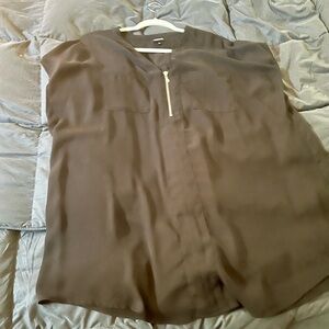 Torrid Black Blouse with Zipper Detail